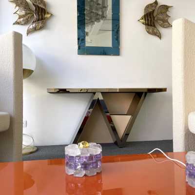 blue mirror crystal art fontana arte italy 1960 1950