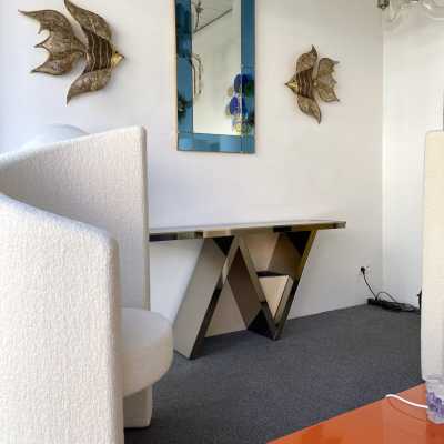 blue mirror crystal art fontana arte italy 1960 1950
