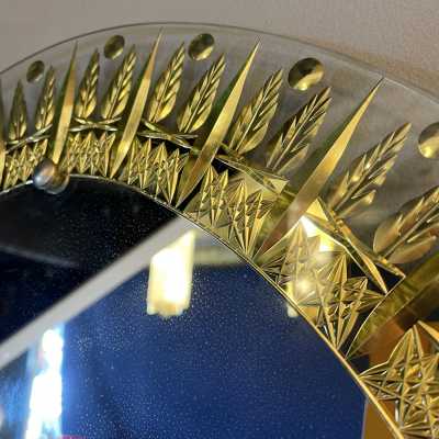 mirror glass golden crystal art fontana arte italy 1960 1970