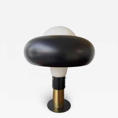 lacquered metal lamp opaline glass brass stilnovo italy 1950 1960