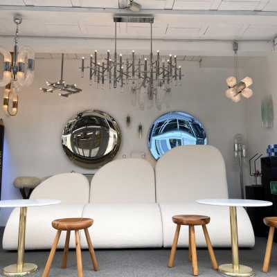 Chandelier metal plexiglass sciolari reggiani italy 1970