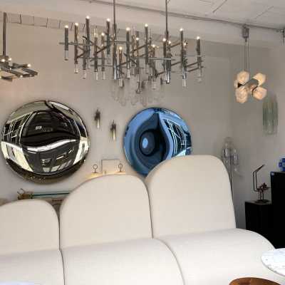 Chandelier metal plexiglass sciolari reggiani italy 1970