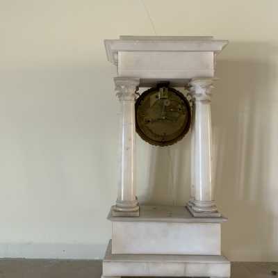 Portico clock in alabaster