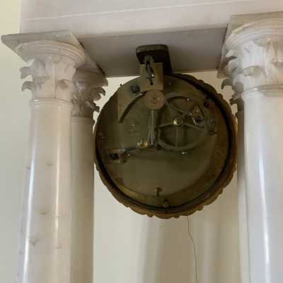 Portico clock in alabaster