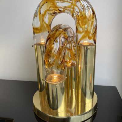lamp brass murano glass aldo carlo nason mazzega italy 1970