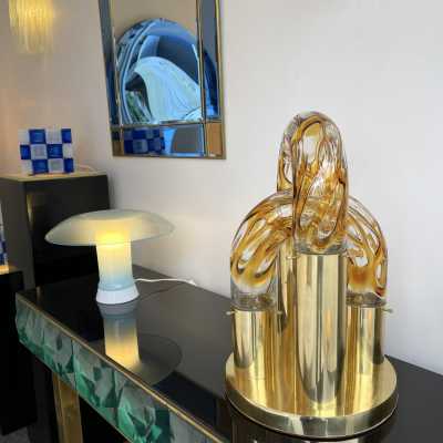 lamp brass murano glass aldo carlo nason mazzega italy 1970
