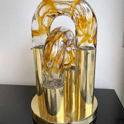 lamp brass murano glass aldo carlo nason mazzega italy 1970
