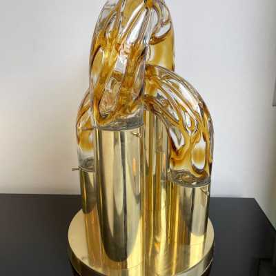 lamp brass murano glass aldo carlo nason mazzega italy 1970