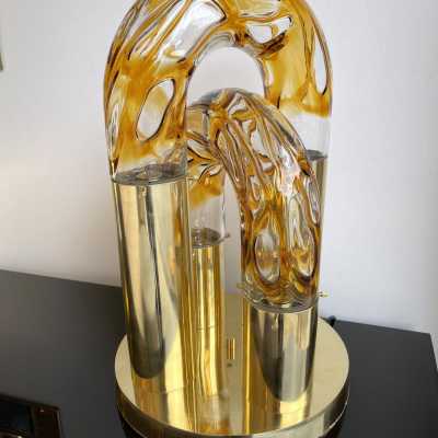 lamp brass murano glass aldo carlo nason mazzega italy 1970