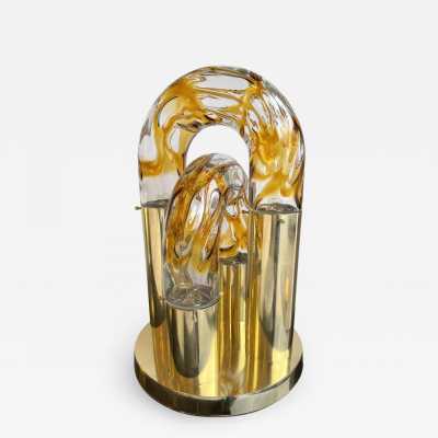 lamp brass murano glass aldo carlo nason mazzega italy 1970