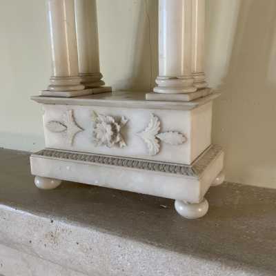Portico clock in alabaster