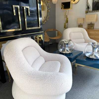 armchairs pair loopy fabrics nuava emilio guarnacci italy 1970