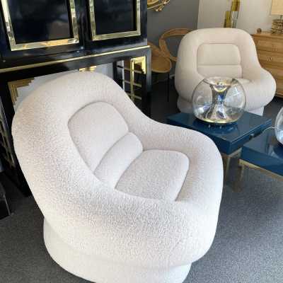 armchairs pair loopy fabrics nuava emilio guarnacci italy 1970