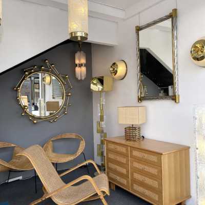 Sciolari brass cage lamp Italy 1970