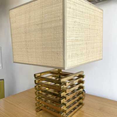 Sciolari brass cage lamp Italy 1970