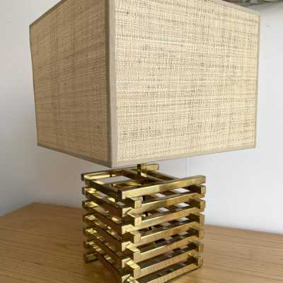 Sciolari brass cage lamp Italy 1970