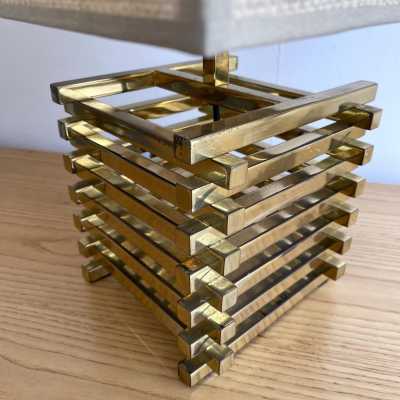 Sciolari brass cage lamp Italy 1970
