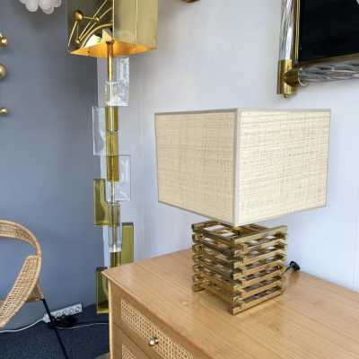 Sciolari brass cage lamp Italy 1970