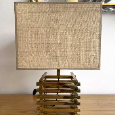 Sciolari brass cage lamp Italy 1970