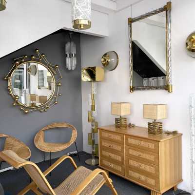 lamps pair brass sciolari italy 1970