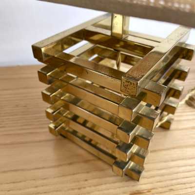lamps pair brass sciolari italy 1970