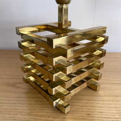 lamps pair brass sciolari italy 1970