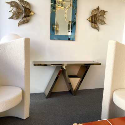 console mirror brass nazaret romeo rega italy 1970
