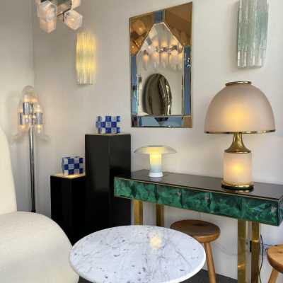 Murano glass lamp brass la murrina 1970