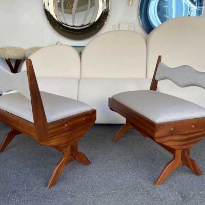 wood compass armchairs pierre jeanneret jean royère italy 1960 gio ponti