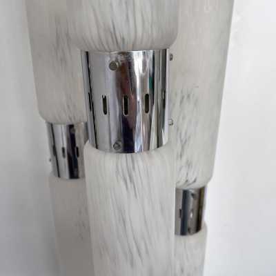 Floor lamp murano glass tube metal mazzega carlo nason italy 1970