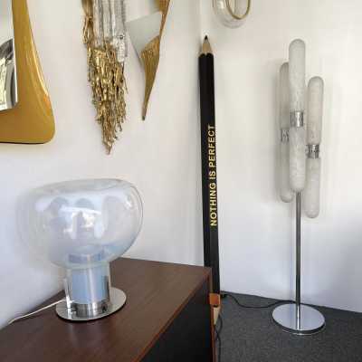 Floor lamp murano glass tube metal mazzega carlo nason italy 1970