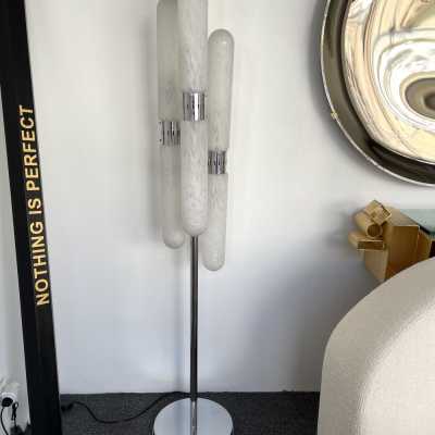Floor lamp murano glass tube metal mazzega carlo nason italy 1970