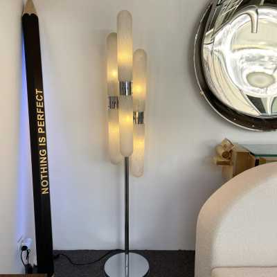 Floor lamp murano glass tube metal mazzega carlo nason italy 1970