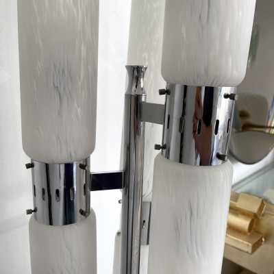Floor lamp murano glass tube metal mazzega carlo nason italy 1970