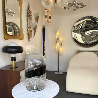Floor lamp murano glass tube metal mazzega carlo nason italy 1970