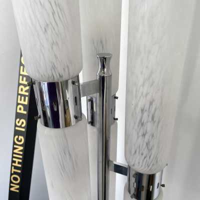 Floor lamp murano glass tube metal mazzega carlo nason italy 1970