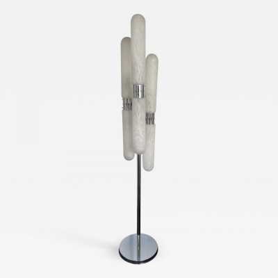 Floor lamp murano glass tube metal mazzega carlo nason italy 1970
