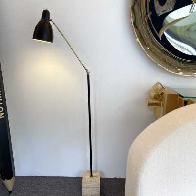 floor lamp reading metal brass 1950s 1960s stilnovo