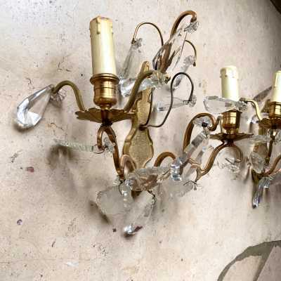Gilded bronze tassel wall lights