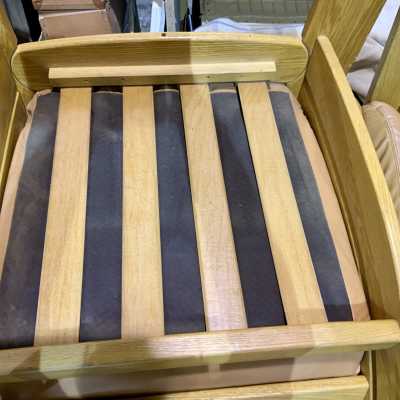 Leather and wood lounge