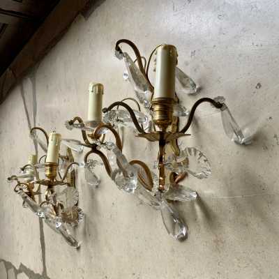 Gilded bronze tassel wall lights