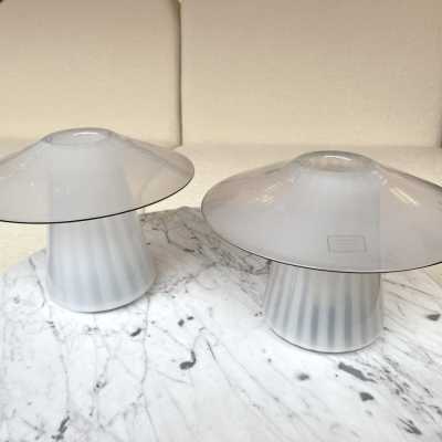 lamps pair mushroom murano glass venini italy 1970