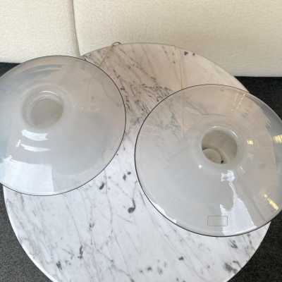 lamps pair mushroom murano glass venini italy 1970