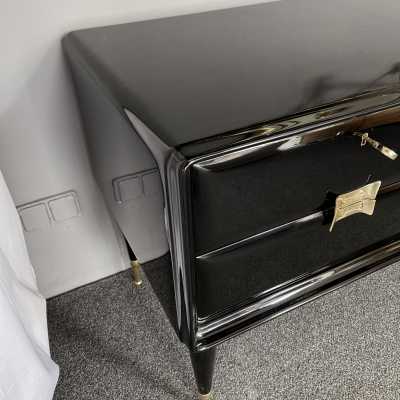 chest of drawers black lacquer brass vittorio dassi italy 1950