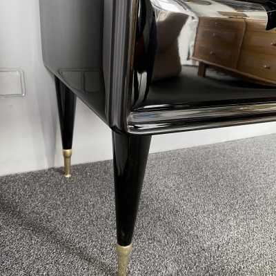 chest of drawers black lacquer brass vittorio dassi italy 1950