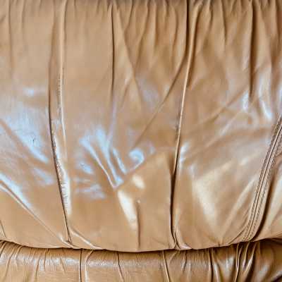 Leather and wood lounge