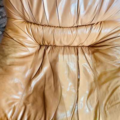 Leather and wood lounge
