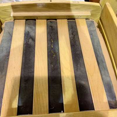 Leather and wood lounge