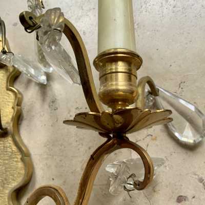 Gilded bronze tassel wall lights
