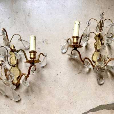 Gilded bronze tassel wall lights